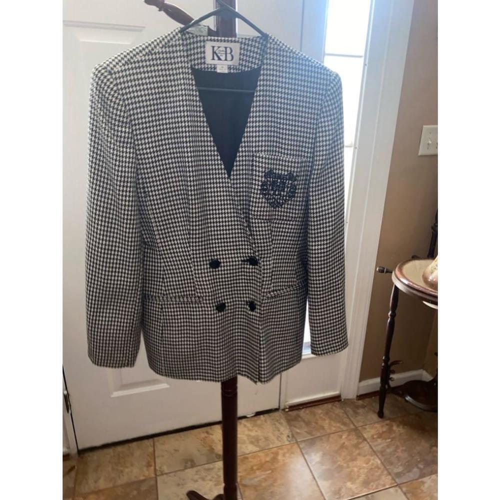 Women's KB for Stella Louise Houndstooth Blazer Size 14 Black/White